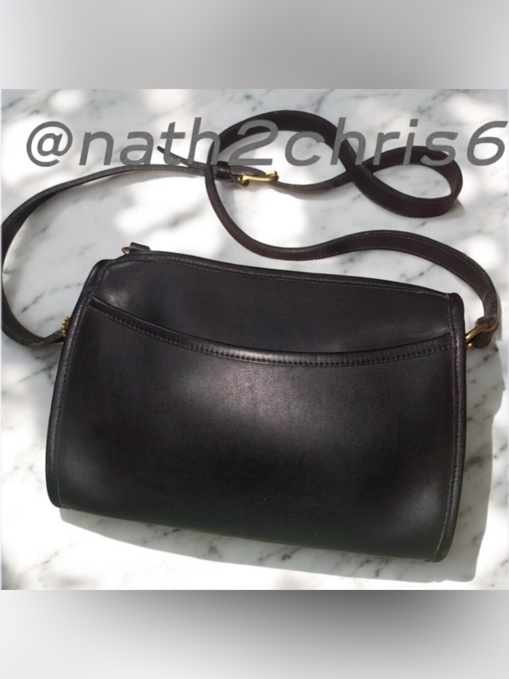 COACH Vintage Austin Black leather Crossbody bag. EUC Rare. 90’s - Picture 1 of 15